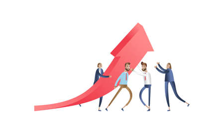 Business teamwork concept. 3d illustration. Cartoon characters.のイラスト素材