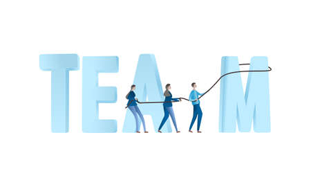 Business teamwork concept. 3d illustration. Cartoon characters.のイラスト素材