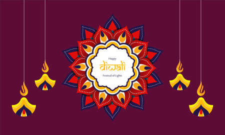 Flat design of diwali festival background. Best designのイラスト素材