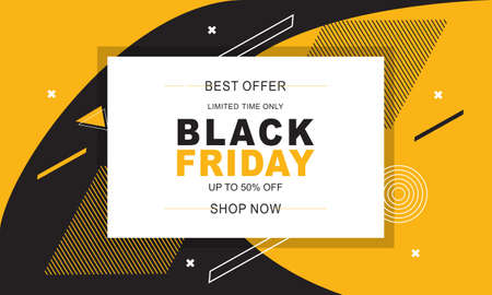 Black friday offers sale banner with discount details backgroundのイラスト素材