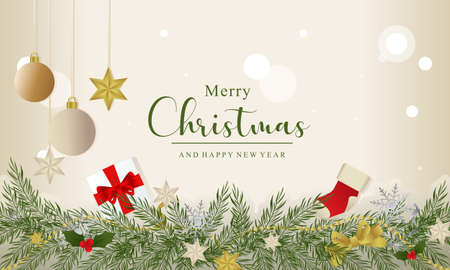 Realistic design christmas background. Merry christmas backgroundのイラスト素材