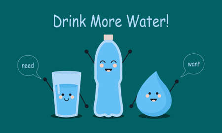 Glass of water. Drink more water logo design conceptのイラスト素材