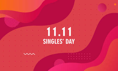 Abstract gradient singles day concept logo templateのイラスト素材