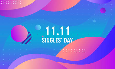 Abstract gradient singles day concept logo templateのイラスト素材