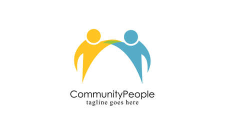 People, community, creative hub, social connection icon and logoのイラスト素材