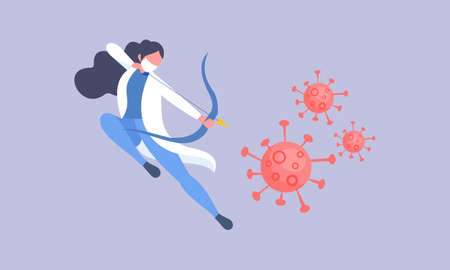 Fight the virus illustration conceptのイラスト素材