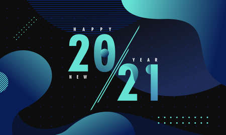 Flat design happy new year 2021 greeting celebration