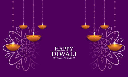 Happy diwali festival of light decorationのイラスト素材