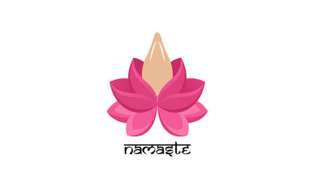 Namaste yoga logo template. Best logo designのイラスト素材