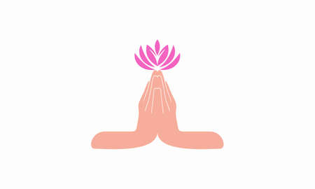 Namaste yoga logo template. Best logo designのイラスト素材