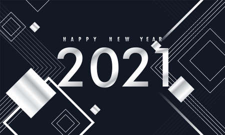 Silver new year 2021 greeting celebration concept