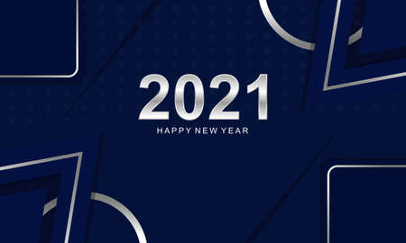 Silver new year 2021 greeting celebration conceptのイラスト素材