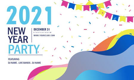 Abstract new year 2021 party flyer templateのイラスト素材