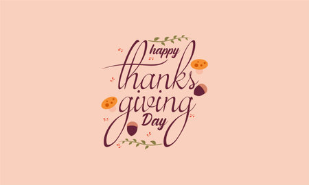 Happy Thanksgiving Day typography vector design for greeting cards and poster on a textural background design template celebration. Happy Thanksgiving inscription, lettering.のイラスト素材
