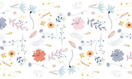 Pattern floral vector. Delicate floral, garden floral backgroundのイラスト素材