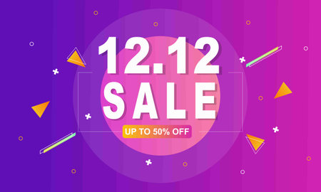 12.12 shopping day sale poster or flyer design. 12.12 backgroundのイラスト素材