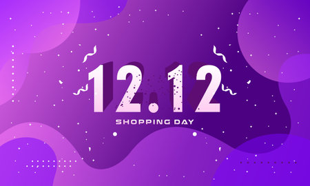 12.12 shopping day sale poster or flyer design. 12.12 backgroundのイラスト素材