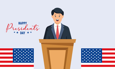 Presidents day concept in flat designのイラスト素材