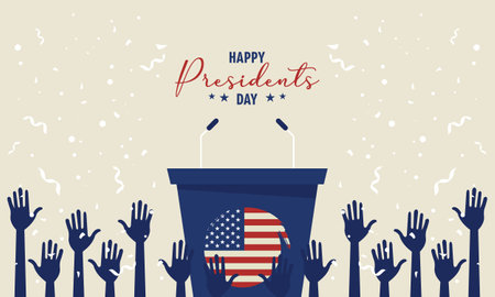 Presidents day concept in flat designのイラスト素材