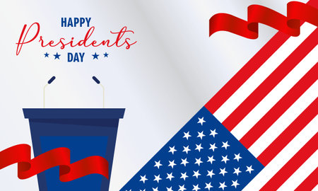 Presidents day concept in flat designのイラスト素材