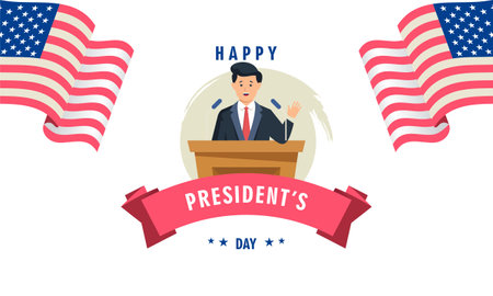 Presidents day concept in flat designのイラスト素材