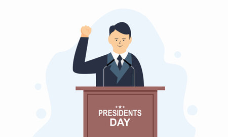 Presidents day concept in flat designのイラスト素材