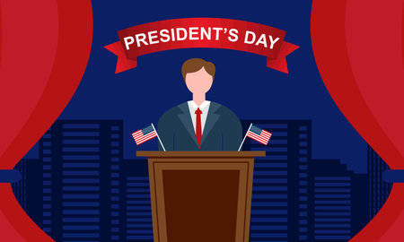 Presidents day concept in flat designのイラスト素材