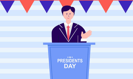 Presidents day concept in flat designのイラスト素材