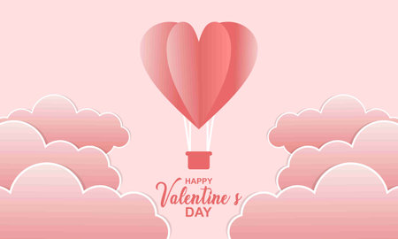 Valentines day background concept in paper styleのイラスト素材