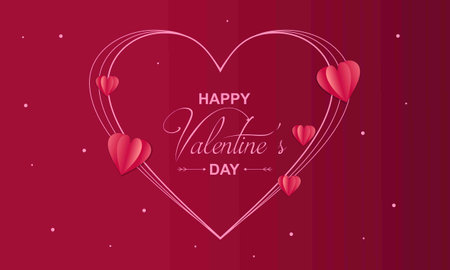 Valentines day background concept in paper styleのイラスト素材