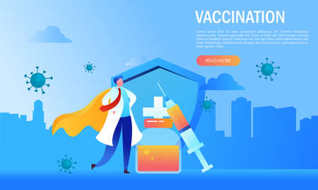 Doctor are fighting coronavirus infection illustrationのイラスト素材