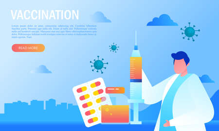 Doctor are fighting coronavirus infection illustrationのイラスト素材