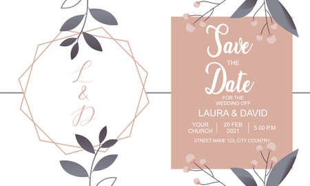 Floral wedding invitation template