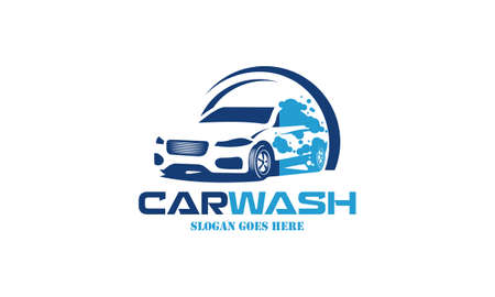 Flat car wash logo background. Best logoのイラスト素材