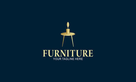 Elegant furniture logo with golden couchのイラスト素材
