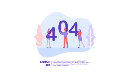 Illustration concept of 404 error page not found system updatesのイラスト素材