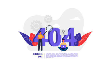 Illustration concept of 404 error page not found system updatesのイラスト素材