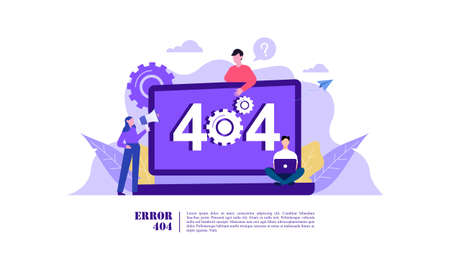 Illustration concept of 404 error page not found system updatesのイラスト素材