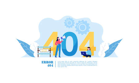 Illustration concept of 404 error page not found system updatesのイラスト素材