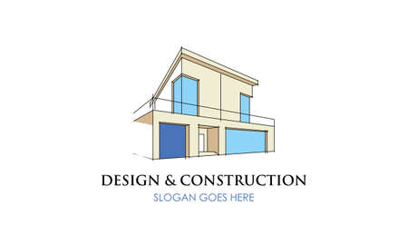 Construction and design logo. Real estate logoのイラスト素材