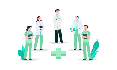 Health professional team concept illustrationのイラスト素材
