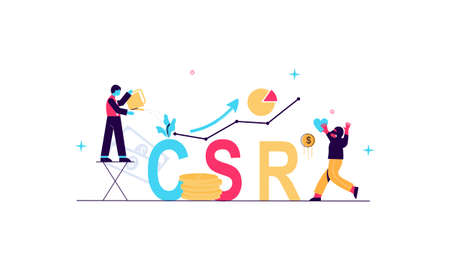 Corporate social responsibility ethical illustration