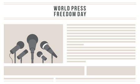 Flat design world press freedom day illustrationのイラスト素材