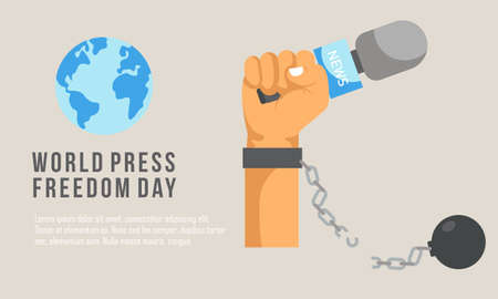 Flat design world press freedom day illustrationのイラスト素材