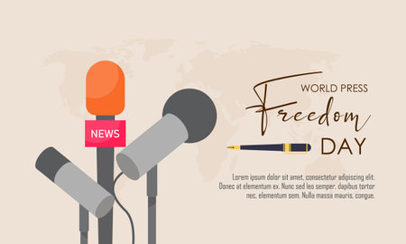 Flat design world press freedom day illustrationのイラスト素材