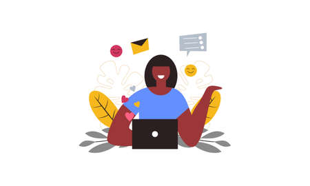 Web bloggers, vloggers, or content makers isolated illustrationのイラスト素材