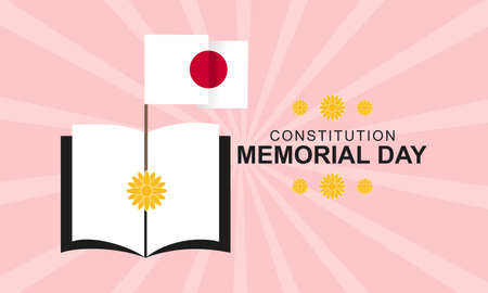 Flat japanese constitution memorial day illustrationのイラスト素材