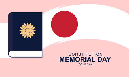 Flat japanese constitution memorial day illustrationのイラスト素材