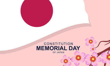 Flat japanese constitution memorial day illustrationのイラスト素材