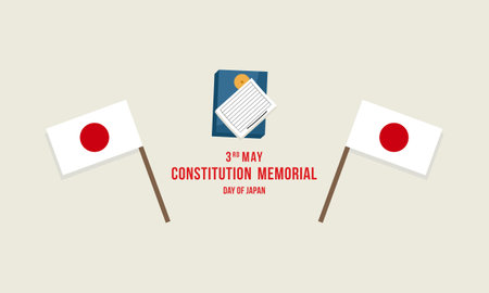 Flat japanese constitution memorial day illustrationのイラスト素材